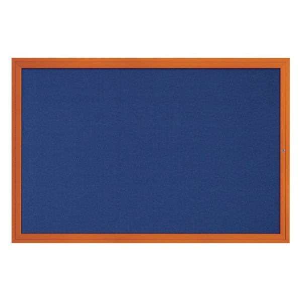Hinge-less Radius Corkboard, 24"x36", Satin Alum Frame/Black